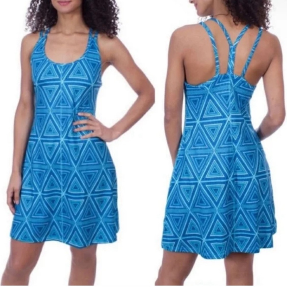 Patagonia Little Bermuda Latticeback Dress Big Sur Blue Women's Size